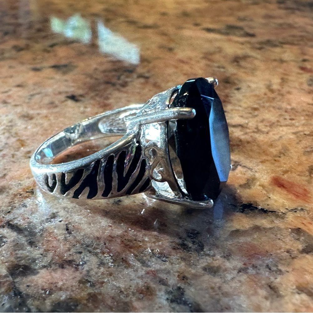 David Sigal black agate ring